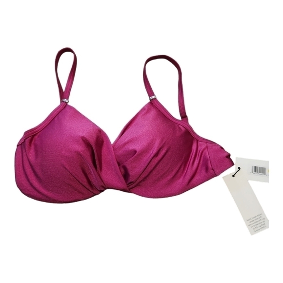Calvin Klein NWT Women's Twist-Front Underwire Bikini Top Fuschia Shimmer, XS, S - Picture 5 of 12